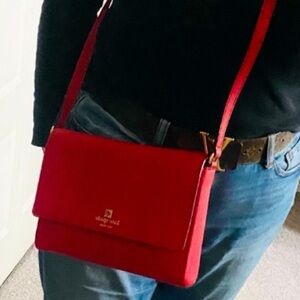 Authentic Kate Spade New York Deep Red Cross Body Bag with Wallet - NEW